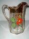Eapg Us Glass 15145 Colonis Colonial Panel Hand Painted Floral Water Pitcher Jug