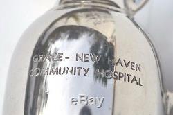 Early 1940s' Grace-new Haven Community Hospital Silver Plated Water Pitcher Rare