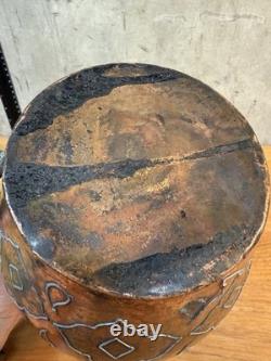 Early 20th Century Persian Style Copper Water Jug With Silver Overlay