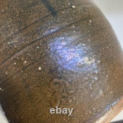 Early American Folk Pottery Double Slip Alkaline Salt Glaze Pitcher Jug