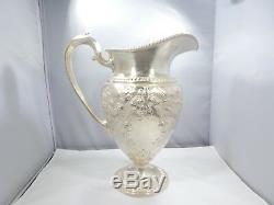 Early Large Frank M Whiting Water Pitcher Champlain Pattern 26.9 Troy Ounces