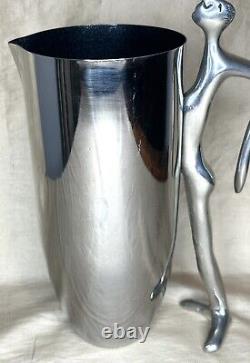 Early Production Carrol Boyes Man Figural Handle Stainless Steel Water Pitcher