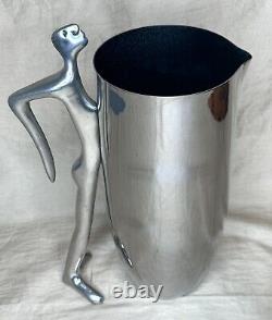 Early Production Carrol Boyes Man Figural Handle Stainless Steel Water Pitcher