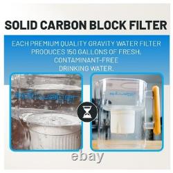 Elegant Bamboo & White Pitcher 10 Cup Capacity, 150 Gallons of Purified Water