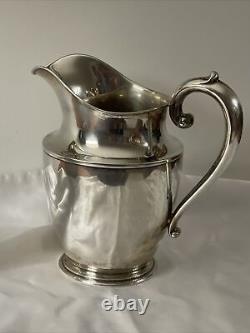 Elegant Vintage Wallace Sterling Silver Water Pitcher #201 4 1/2 Pts 569 Grams