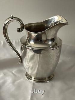 Elegant Vintage Wallace Sterling Silver Water Pitcher #201 4 1/2 Pts 569 Grams