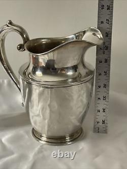 Elegant Vintage Wallace Sterling Silver Water Pitcher #201 4 1/2 Pts 569 Grams