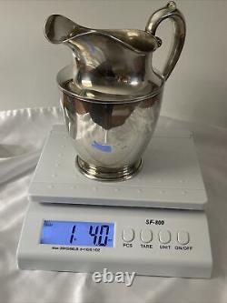 Elegant Vintage Wallace Sterling Silver Water Pitcher #201 4 1/2 Pts 569 Grams