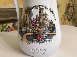 English Etruscan Style Staffordshire Water Jug Pottery Lustre Pitcher c1870