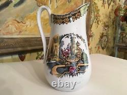 English Etruscan Style Staffordshire Water Jug Pottery Lustre Pitcher c1870