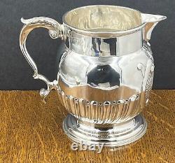 English sterling silver beer / water / cordial jug ewer London 1899