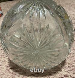 Exceptional Heavy American Brilliant Period Cut Crystal Water Pitcher Jug Vase
