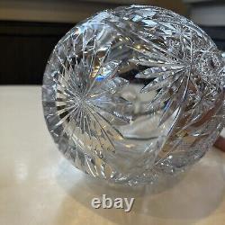 Exceptional Heavy American Brilliant Period Cut Crystal Water Pitcher Jug Vase