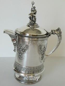 Exquisite Meriden B. Company water pitcher (the best one on eBay!) with Neptune