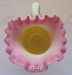 FENTON GLASSVINTAGEXSRC80'sHAND PAINTROSE BURMESEVASELINEPITCHER/JUGMINT