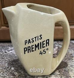 FRENCH Pastis Premier 45 Anis Advertising Water Jug Pitcher 1920s-40s Vintage