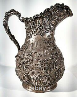 Fabulous A. G SCHULTZ Sterling Silver Water Pitcher REPOUSSE Baltimore, Maryland