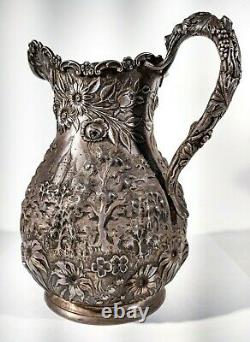 Fabulous A. G SCHULTZ Sterling Silver Water Pitcher REPOUSSE Baltimore, Maryland