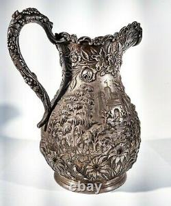 Fabulous A. G SCHULTZ Sterling Silver Water Pitcher REPOUSSE Baltimore, Maryland