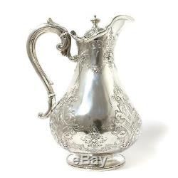 Fabulous Sterling Silver Water Pitcher (jug) with a lid. England year 1889