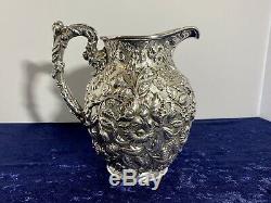 Fantastic Minty S. Kirk & Son Sterling Silver Water Pitcher, Repousse Pattern