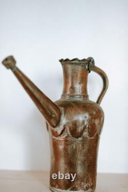 Farmhouse Antique Dovetailed Turkish Hammered Copper Pitcher or Water Jug