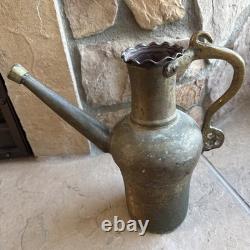 Farmhouse Antique Dovetailed Turkish Hammered Copper Pitcher or Water Jug