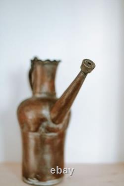 Farmhouse Antique Dovetailed Turkish Hammered Copper Pitcher or Water Jug