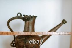 Farmhouse Antique Dovetailed Turkish Hammered Copper Pitcher or Water Jug