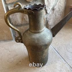 Farmhouse Antique Dovetailed Turkish Hammered Copper Pitcher or Water Jug