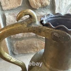 Farmhouse Antique Dovetailed Turkish Hammered Copper Pitcher or Water Jug