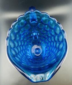Fenton Colonial Blue Thumbprint Water Jug Pitcher #4465 CB 34oz c1965