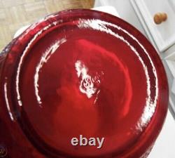 Fenton Ruby Red Carnival Apple Tree Art Glass Large Water Pitcher Jug