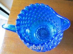 Fenton Thumbprint Colonial Blue Bulbus 64 oz 8 1/8 Water Jug Pitcher