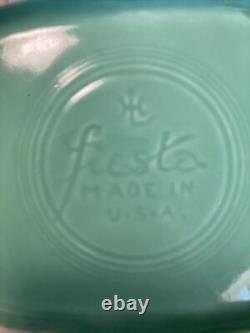 Fiesta Ware Disc Pitcher Jug Water Juice Aqua Turquoise USA Vintage