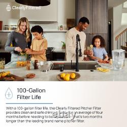 Filtered Water Pitcher Removes 365+ Contaminants, BPA/BPS Free, 1 Filter Inclu