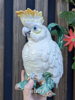 Fitz & Floyd 1994 Cockatoo Water Pitcher Tropical Bird Ceramic Jug