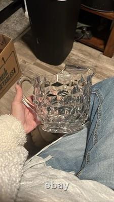 Fostoria American Clear Glass Cubist Water Pitcher Jug