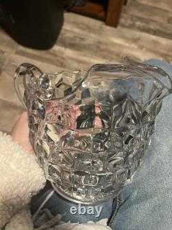 Fostoria American Clear Glass Cubist Water Pitcher Jug