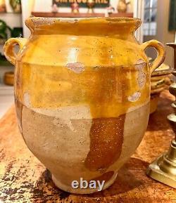 French Antique Earthenware Confit Pot Pottery Ceramic Pitcher Water Vase Cruche