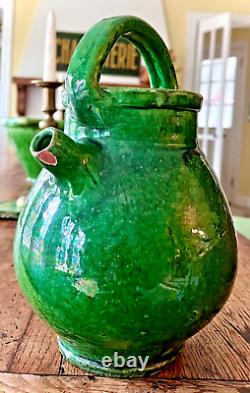 French Antique Earthenware Pot Pottery Ceramic Pitcher Water Ceramic Cruche