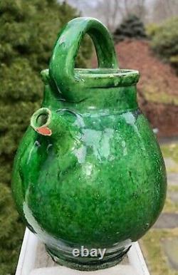 French Antique Earthenware Pot Pottery Ceramic Pitcher Water Ceramic Cruche