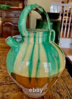 French Antique Earthenware Pot Pottery Ceramic Pitcher Water Ceramic Cruche