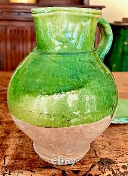 French Antique Earthenware Pot Pottery Ceramic Pitcher Water Ceramic Provencal