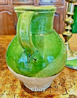 French Antique Earthenware Pot Pottery Ceramic Pitcher Water Ceramic Provencal