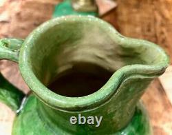 French Antique Earthenware Pot Pottery Ceramic Pitcher Water Ceramic Provencal