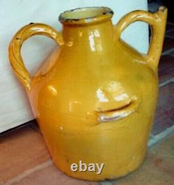 French Antique Earthenware Pot Pottery Ceramic Pitcher Water Ceramic Provencal