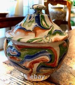 French Antique Terra Cotta Confit Jug Art Pottery Faience Pitcher Vessel Cruche