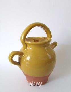 French Les Cruche Yellow Mustard Water Pitcher NWT