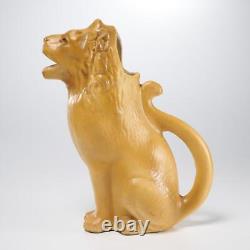 French Lion Ceramic Pottery Bistro Vtg Water Wine Jug Pitcher Carafe 10.75h